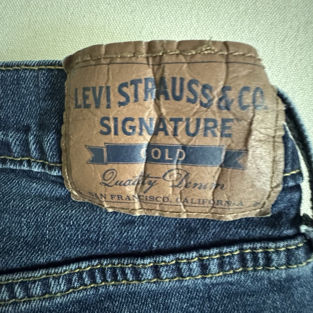 Levi's Men's 29X32 Signature Relaxed Fit Straight Leg Blue Denim 5-Pocket Jeans - Picture 6 of 11